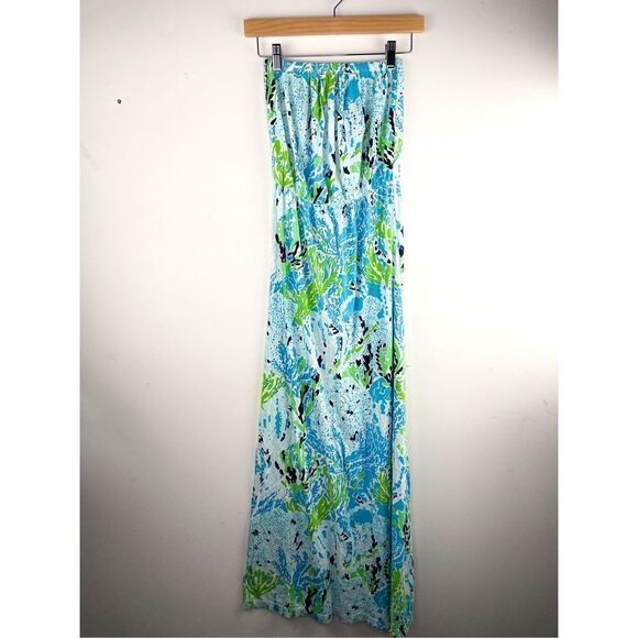 Lilly Pulitzer Marlisa Strapless Maxi Dress in Lets Cha Cha Size XS - Picture 2 of 8
